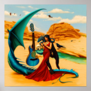 Póster Resumen Dragon Skull Witchy AI Art Mateo Valor