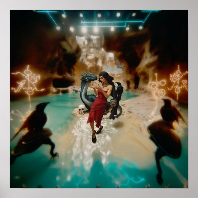 Póster Resumen Dragon Skull Witchy AI Art Mateo Valor (Frente)