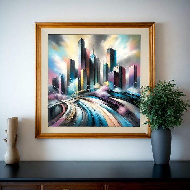 Póster Resumen Edificio de la ciudad Dibujo de Pastel dur (Subido por el creador)