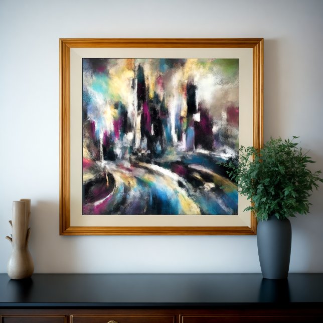 Póster Resumen Edificio de la ciudad Dibujo de Pastel dur (Subido por el creador)