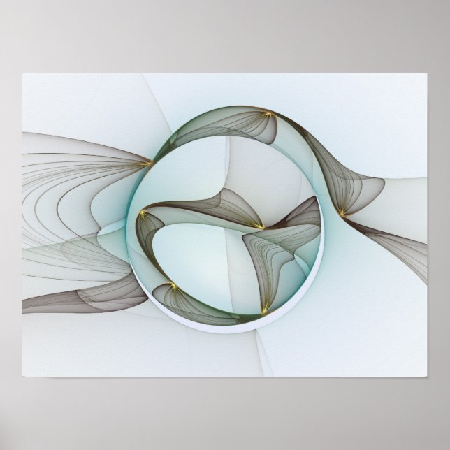 Póster Resumen Elegancia dorada turquesa moderna (Frente)
