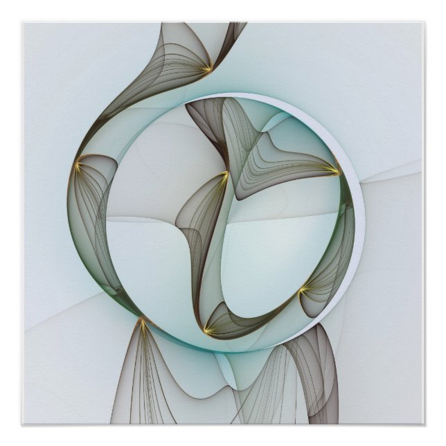 Póster Resumen Elegancia dorada turquesa moderna (Anverso)