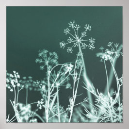 Póster Resumen elegante de la flor verde oscuro