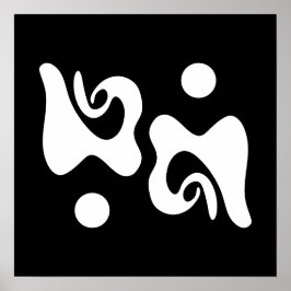 Póster Resumen en blanco y negro