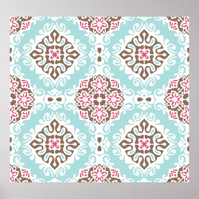 Póster Resumen en mosaico: Vintage Seamless Pattern (Frente)