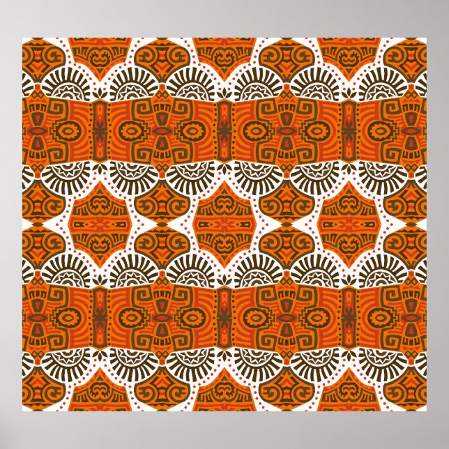 Póster Resumen étnico: boho vintage de moda. (Frente)
