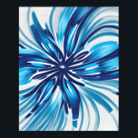 Póster Resumen Flor azul Art Deco<br><div class="desc">Resumen El Art Deco de las Flores Azules,  este moderno diseño Art Déco cuenta con un ilustracion de Flores Azules Resumen.</div>