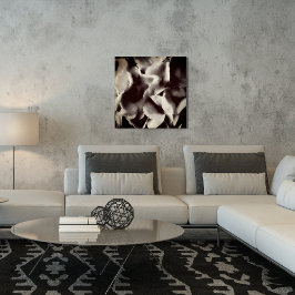 Póster Resumen Floral blanca y negra