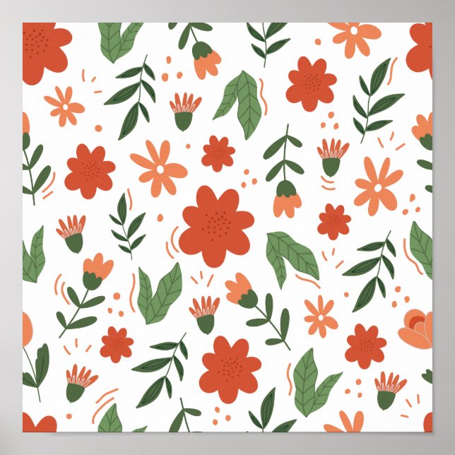 Póster Resumen Floral moderna (Frente)