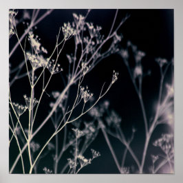 Póster Resumen floral oscuro elegante