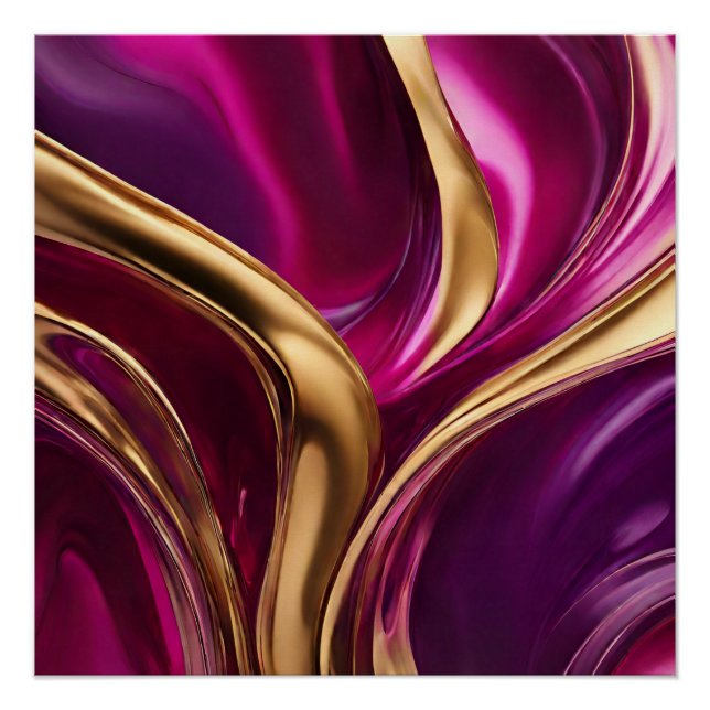 Póster Resumen Flujo Art-Fuchsia Purple y Gold- (Anverso)