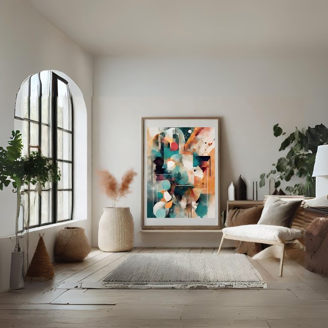 Póster Resumen Formas coloridas modernas (Abstract Modern Colorful Shapes Poster)