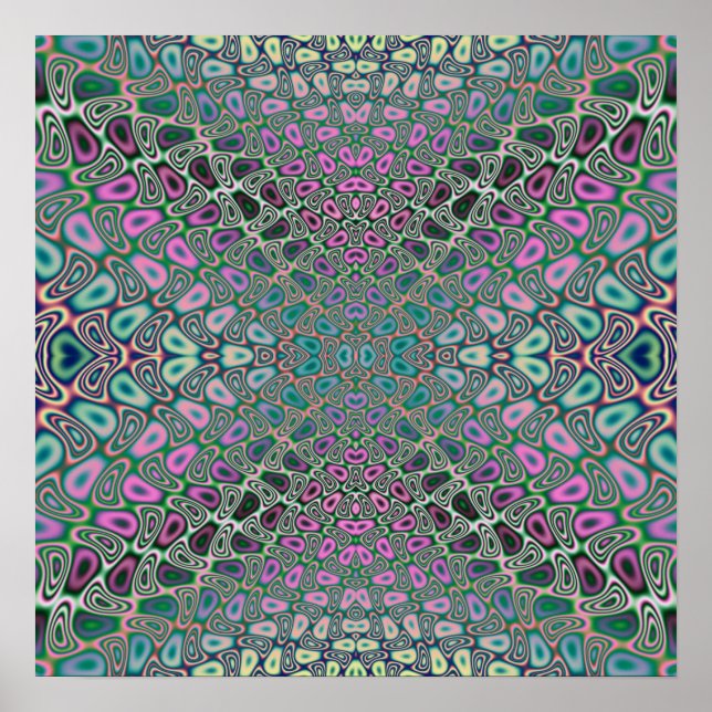Póster Resumen fractal de mariposa de holograma multicolo (Frente)
