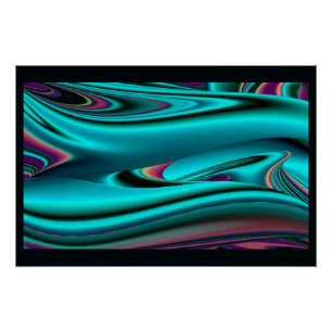 Póster Resumen futurista arte arte arcoiris metálico en 3