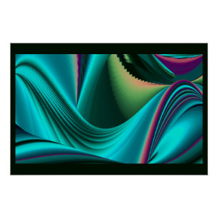 Póster Resumen futurista arte arte arcoiris metálico en 3