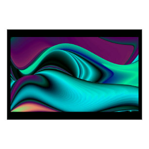 Póster Resumen futurista arte arte arcoiris metálico en 3