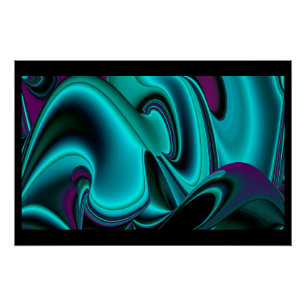 Póster Resumen futurista arte arte arcoiris metálico en 3