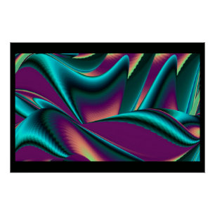 Póster Resumen futurista arte arte arcoiris metálico en 3