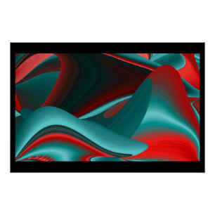 Póster Resumen futurista arte arte arcoiris metálico en 3