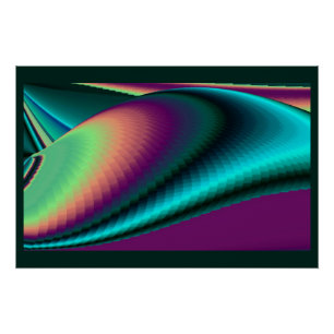 Póster Resumen futurista arte arte arcoiris metálico en 3