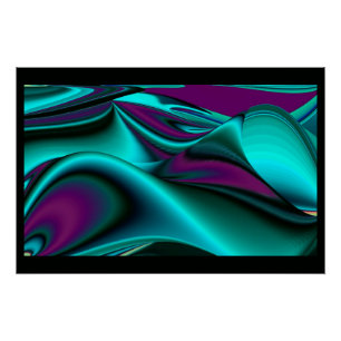 Póster Resumen futurista arte arte arcoiris metálico en 3
