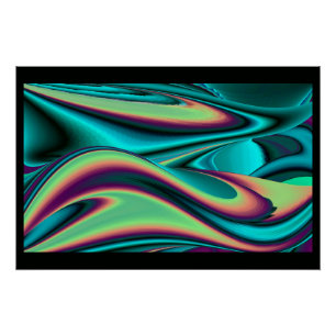 Póster Resumen futurista arte arte arcoiris metálico en 3