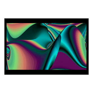 Póster Resumen futurista arte arte arcoiris metálico en 3