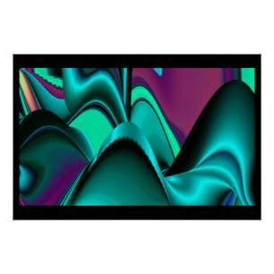 Póster Resumen futurista arte arte arcoiris metálico en 3