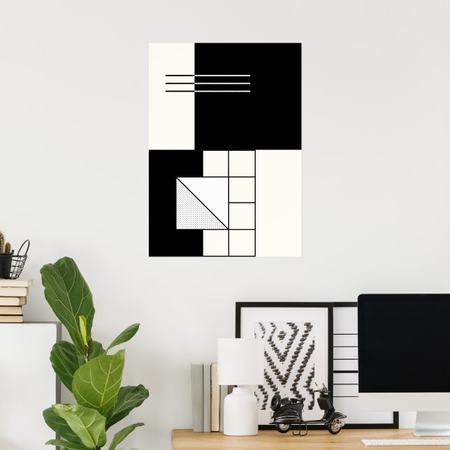 Póster Resumen geométrico (Oficina en casa)
