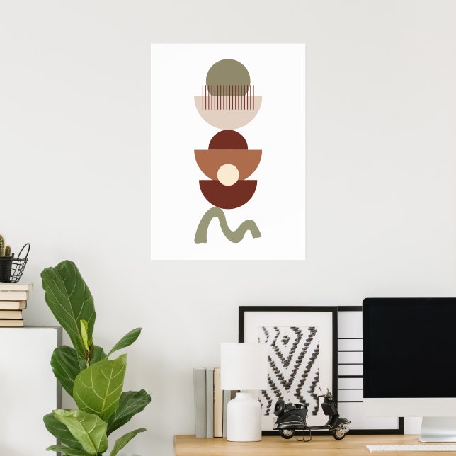 Póster Resumen geométrico bohemio (Oficina en casa)