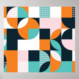 Póster Resumen Geométrico: Efecto 3D colorido.