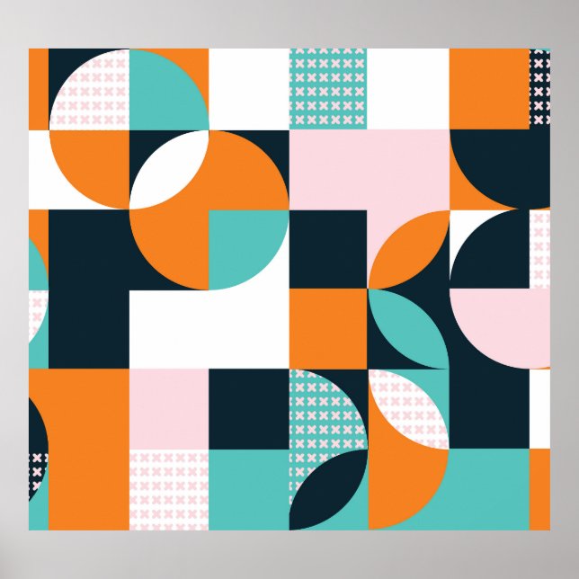 Póster Resumen Geométrico: Efecto 3D colorido. (Frente)