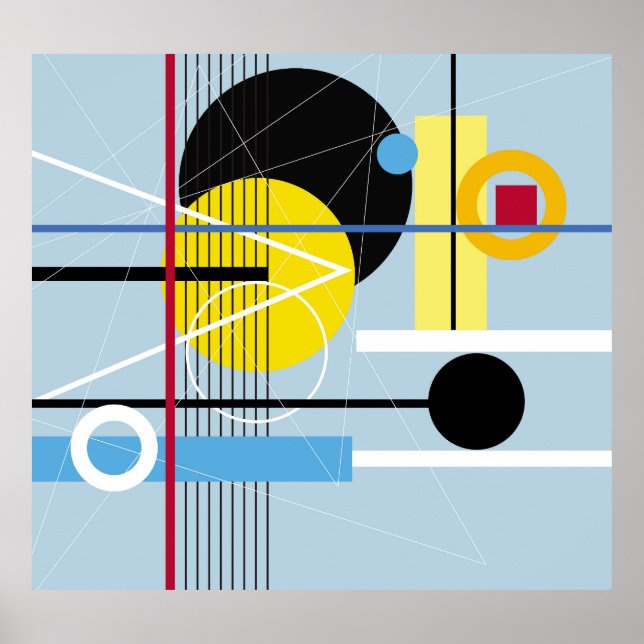 Póster Resumen geométrico: fondo multicolor (Frente)