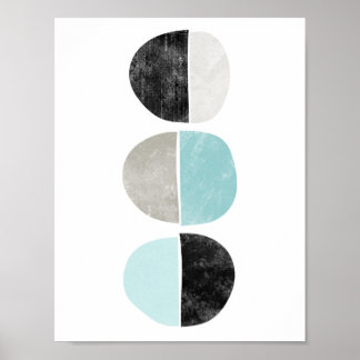 Póster Resumen, geométrico, medio círculo poster en verde