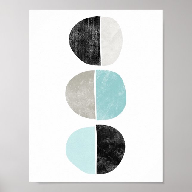 Póster Resumen, geométrico, medio círculo poster en verde (Frente)