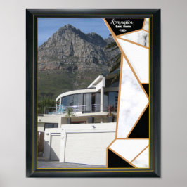 Póster Resumen geométrico moderno de oro negro