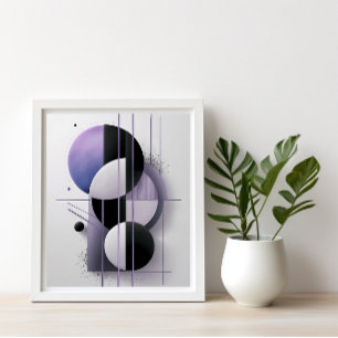 Póster Resumen geométrico moderno Purple Elegant Minimal