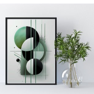 Póster Resumen geométrico moderno Verde Elegante Minimali