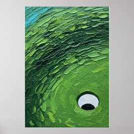 Póster Resumen Golf Green Impasto texturizado