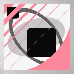 Póster Resumen Gris rosa opaco-blanco negro AP0002