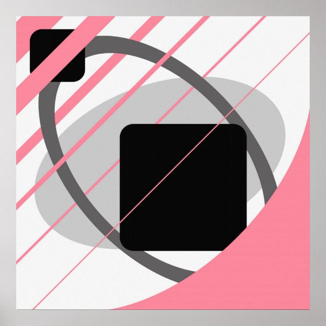 Póster Resumen Gris rosa opaco-blanco negro AP0002 (Frente)