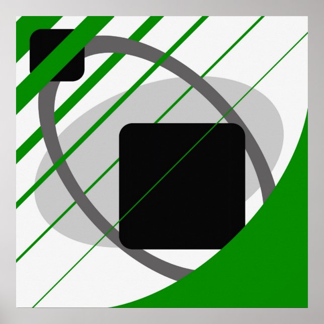 Póster Resumen Gris verde fuera de blanco negro AP0002 (Frente)
