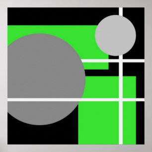 Póster Resumen Gris verde negro negro AP0001