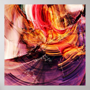 Póster Resumen hermoso púrpura, rojo y amarillo brillante