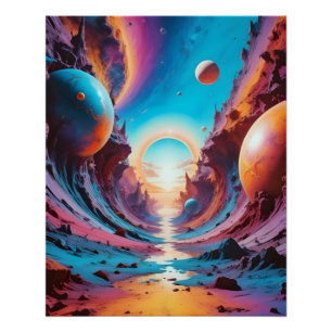 Póster Resumen Horizonte Cósmico Fantasía Arte de fondo