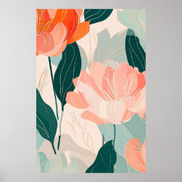 Póster Resumen Ilustracion de patrón floral
