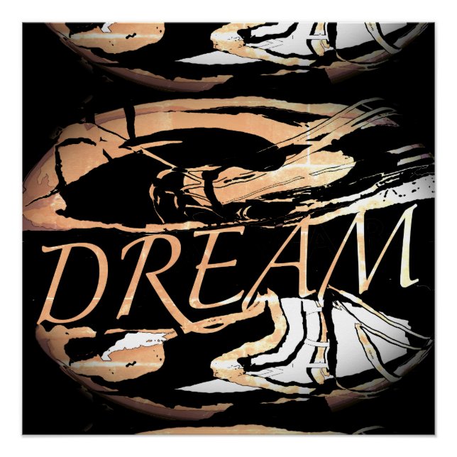 Póster Resumen Inspirador blanco rosa claro "Dream" (Anverso)