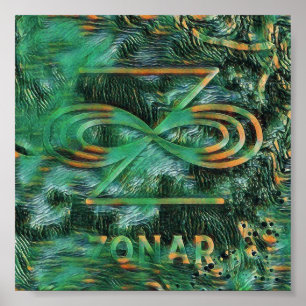 Póster Resumen Karuna Reiki Poster de símbolos zonar verd