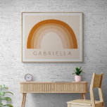 Póster Resumen La terracota arcoiris de los años 70 perso<br><div class="desc">Resumen Poster personalizado de Boho 70's Rainbow Terracotta</div>