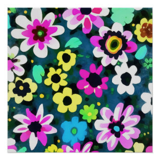 Póster Resumen Las Flores De Primavera Retro Boho Viva Ma